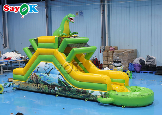 Naduchowy skakacz, naduchowy zjeżdżalnik z dinozaurami, naduchowy zjeżdżalnik wodny 9.3x2x3.5mH