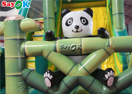 Nadmuchany zjeżdżalnik dla dzieci, komercyjny, nadmuchany zjeżdżalnik, zjeżdżalnik dla panda, bambusowy las, nadmuchany, śliski
