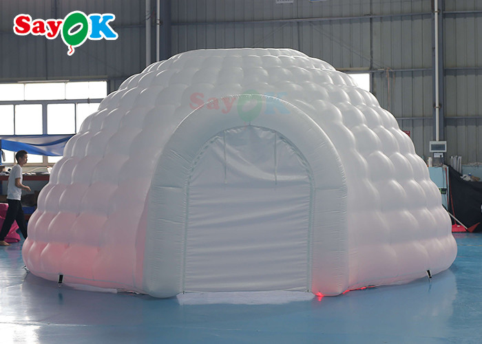 Wydmuchiwany namiot igloo czyste białe LED Wydmuchiwany namiot igloo okrągła kopuła dla imprez dyskotekowych