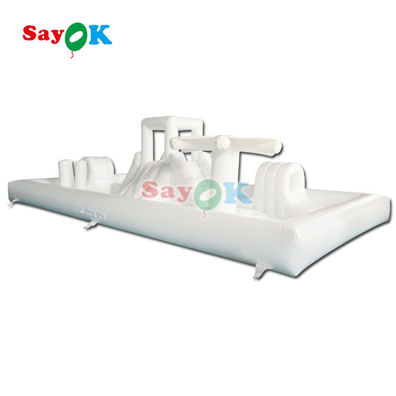 Specjalistyczny sprzęt do gry miękkiej biały podkładek do rozpylania, nadmuchowy park wodny, zjeżdżalnia z zamku