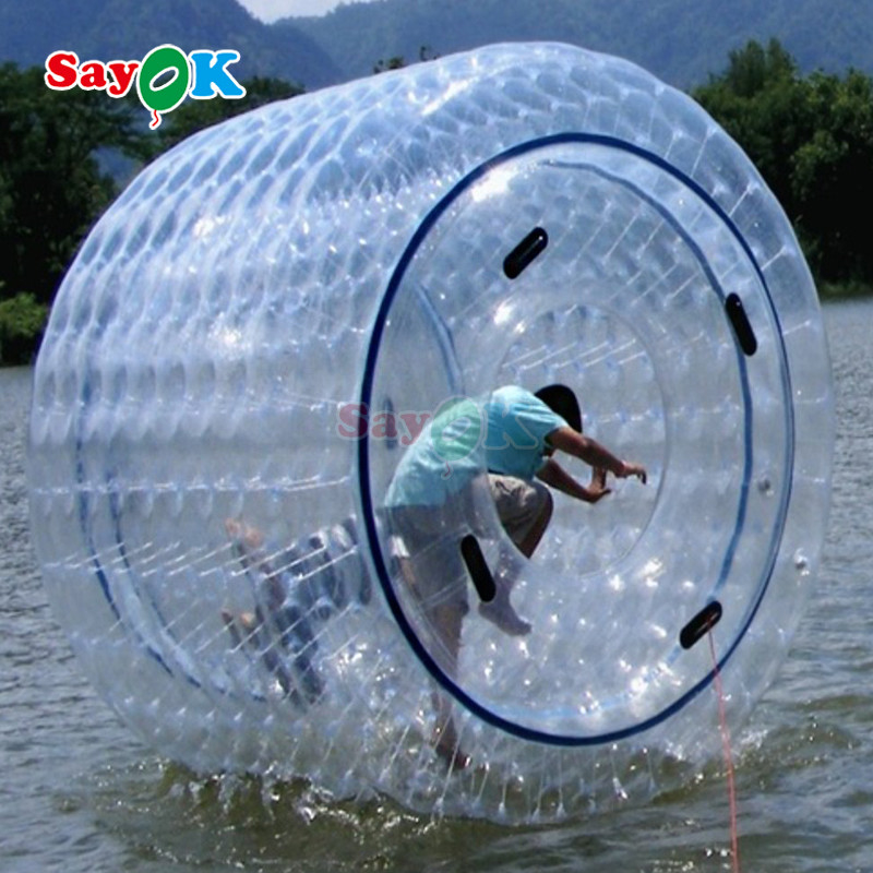 Sayok Nadmuchany Pływający Roller Aqua Zorbing Ball Przejrzysty PVC Cylinder Human Water Bubble Ball dla gry wodnej