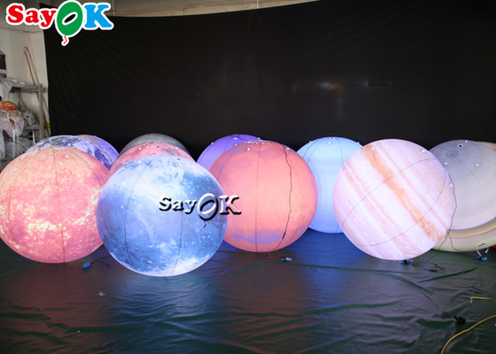 LED Ogromna wisząca nadmuchiwana dekoracja oświetleniowa Osiem planet z materiału PCV