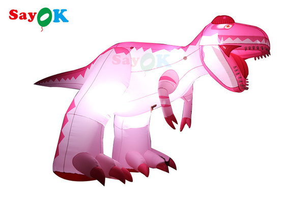 Różowa 4m Wydmuchiwalne postacie kreskówkowe Reklama Dinosaur Wodoporne Balony zwierzęce