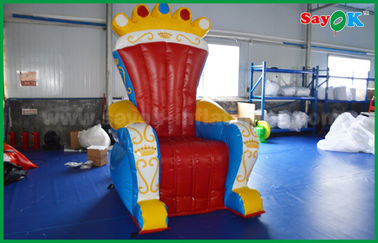 Niebieski i czerwony PVC niestandardowe reklamy dmuchane tron ​​/ sofa dla Prop