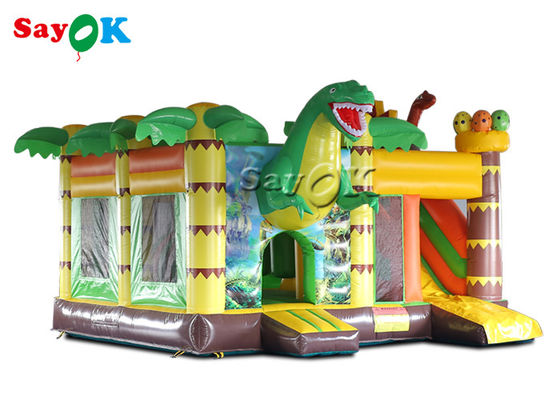 Commercial Dinosaur Party 5.3x5x3.4mH Nadmuchiwana zjeżdżalnia dla bramkarzy