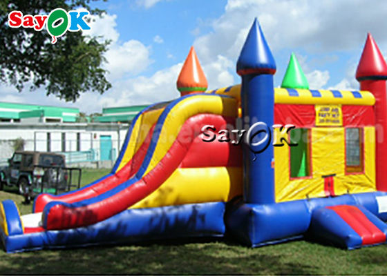6 * 4m Pvc Air Jumping Zamki ze zjeżdżalnią Komercyjny nadmuchiwany bramkarz dla dziecka