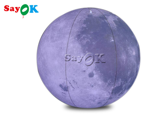 0.2mm PVC 6.6ft Giant Led Inflatable Moon Light Balloon do dekoracji sceny kosmicznej