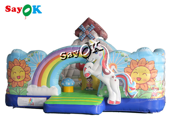 Unicorn Theme Kids Jumping Castle Slide Plandeka Nadmuchiwany dmuchany dom z dmuchawą