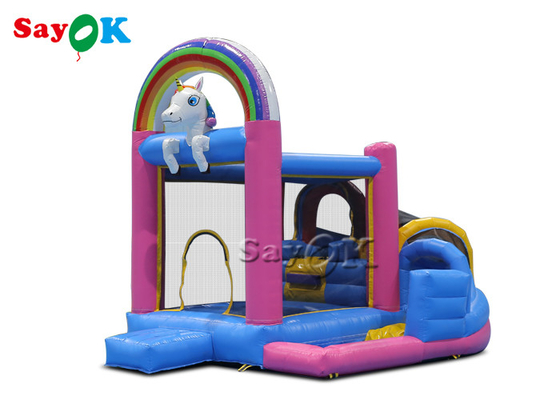 Małe dzieci PVC Unicorn Inflatable Bounce House Indoor Blow Up Trampoline