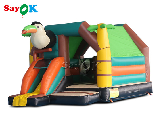 Kolorowy skaczący zamek do skakania Motyw zwierzęcy Dzięcioł Bounce House Slide Combo