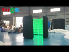 Fabrycznie nadmuchiwana fotobudka ścienna czarna zakrzywiona fotobudka ścienna LED