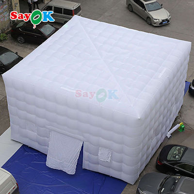 8m Duży kubik namioty powietrzne LED 80 osób imprezy imprezy namiot napełniający z dmuchawką powietrzną