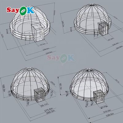 Sayok Digital Printing Portable Inflatable Planetarium Dome z projektorem dla szkół na zewnątrz