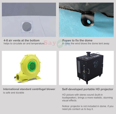 Sayok 6m Mobilne Planetarium z Nadrukiem Cyfrowym Przenośny Namiot Astronomiczny na Pompowanym Stelażu dla Szkół