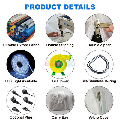 Sayok 100 osób Pojemność Blow up Party Event Klub namioty namioty napełniające z kolorowymi światłami LED