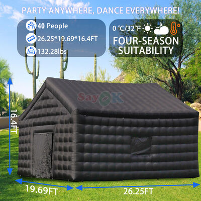 8mx6mx5mH Czarny naladalny namiot dyskotekowy przenośny namiot nocny namiot wodoodporny odporny na promieniowanie UV do imprez na świeżym powietrzu