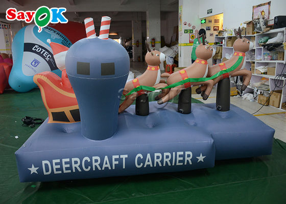 Trzy nadmuchiwane dekoracje świąteczne z reniferami