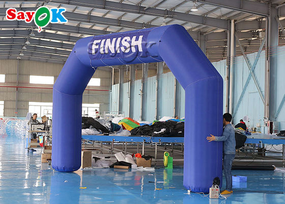 Nadmuchiwany łuk wyścigowy 210D 6 m 20 stóp Niebieski gigantyczny nadmuchiwany łuk Początek linii mety
