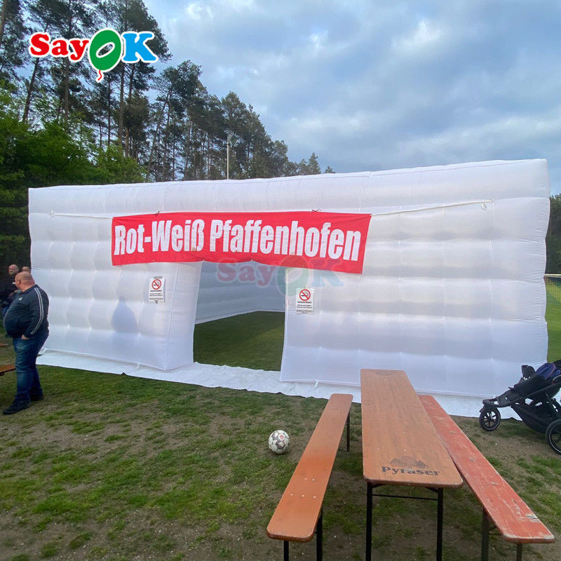 8m Duży kubik namioty powietrzne LED 80 osób imprezy imprezy namiot napełniający z dmuchawką powietrzną