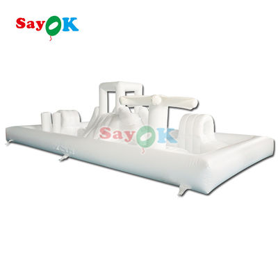 Specjalistyczny sprzęt do gry miękkiej biały podkładek do rozpylania, nadmuchowy park wodny, zjeżdżalnia z zamku